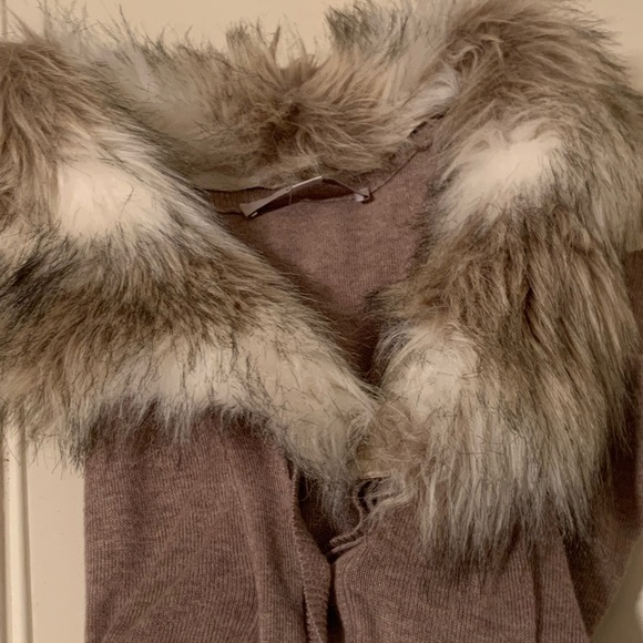 COPY - Fur Collared Cardigan - Picture 3 of 3